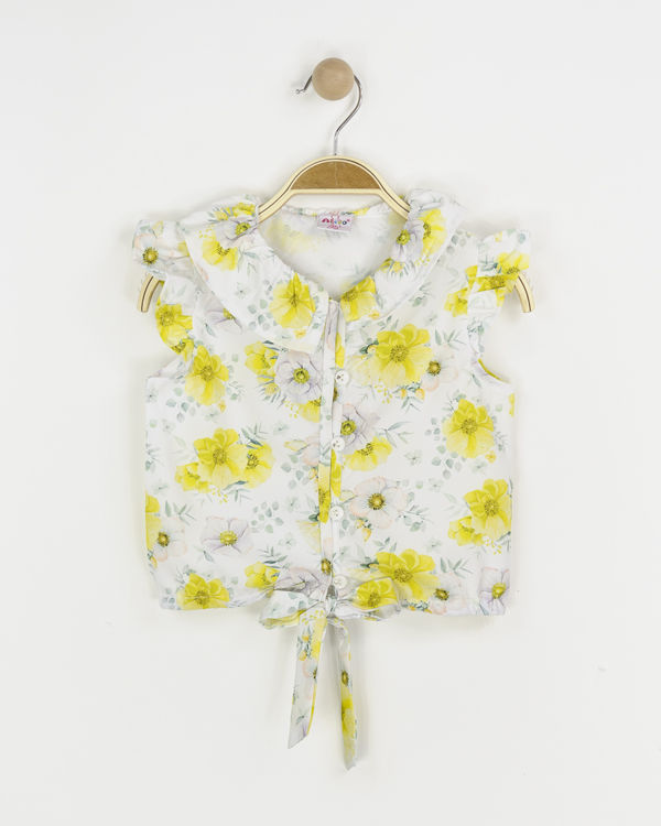 Picture of JH4232-GIRLS SHIRT SILKY FEEL WITH FLOWER PATTERN